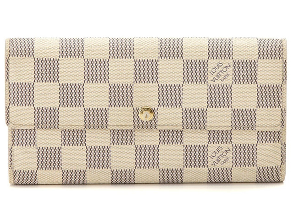 LOUIS VUITTON Portefeuille Sarah Damier Azur White